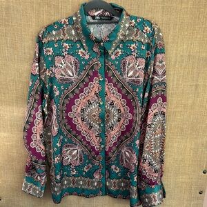 Zara Multicolor Paisley Shirt